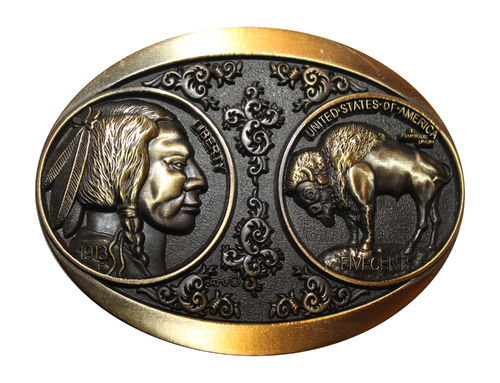 Buckle USA Indian Gold